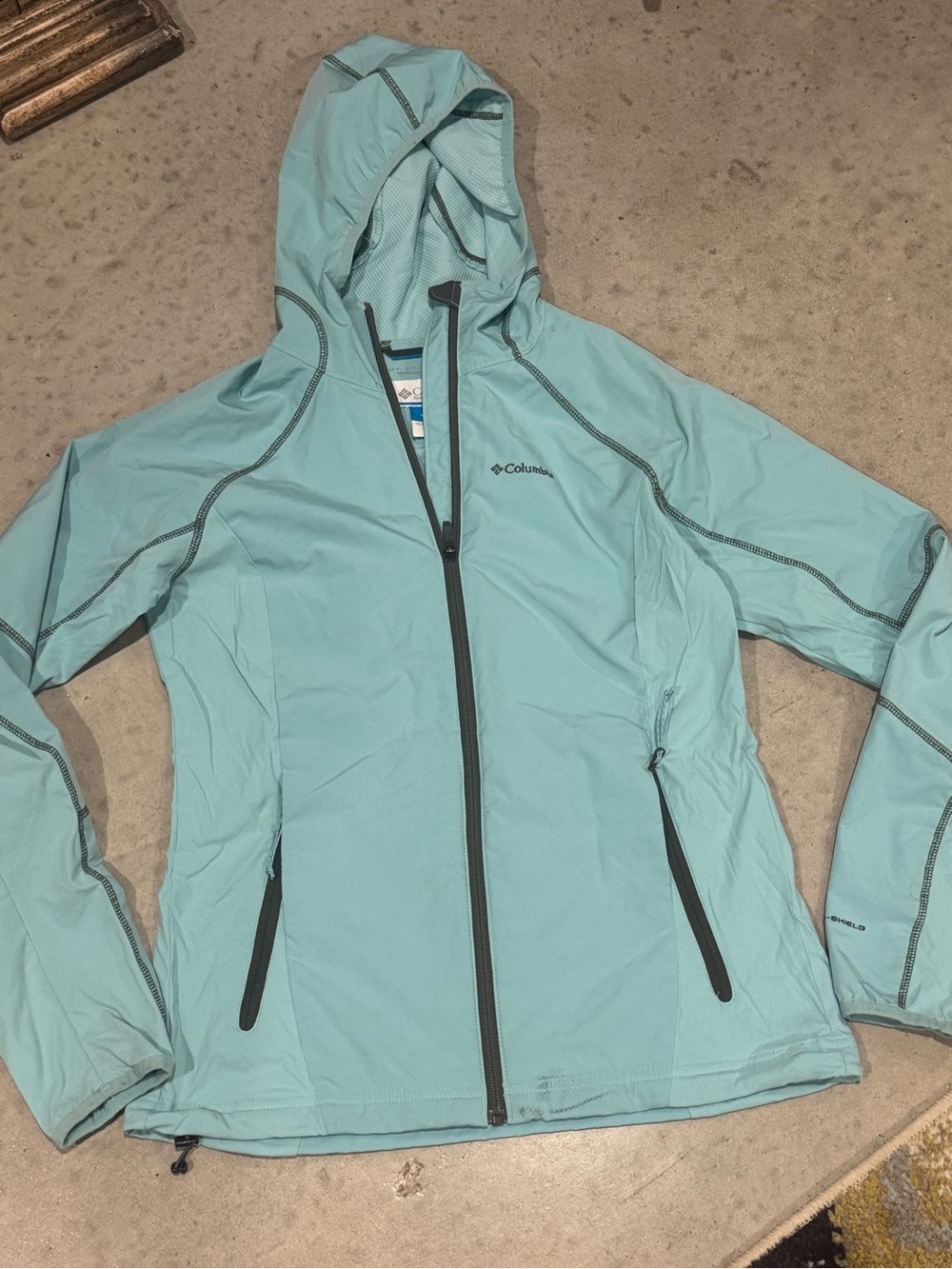 Columbia Women's Light Blue Hooded Softshell Jacket